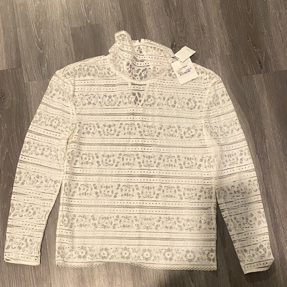 Sandro Ivory Lace Blouse